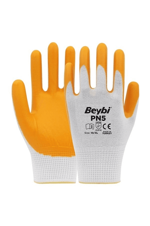 BEYBİ Pn5 Beybi Pn5 Polyester Örme Nitril Eldiven 12 Adet