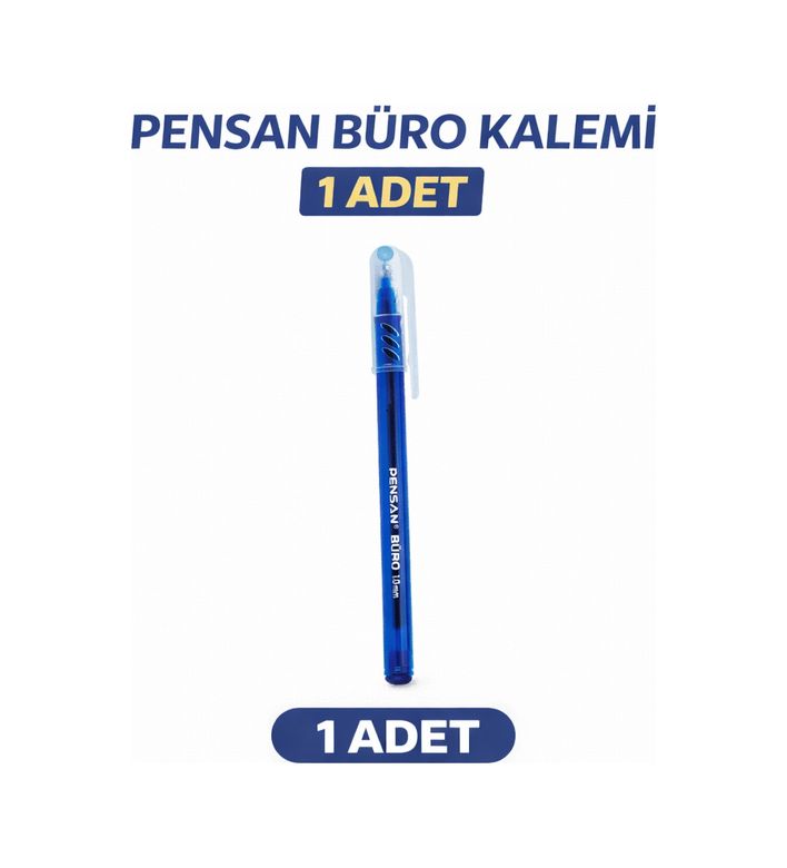Bezos 3MTAwNzYzMDY4Mg-BLNC Pensan Büro Tükenmez Kalem 1.0 Mm Mavi 1 Adet Koyu Mavi