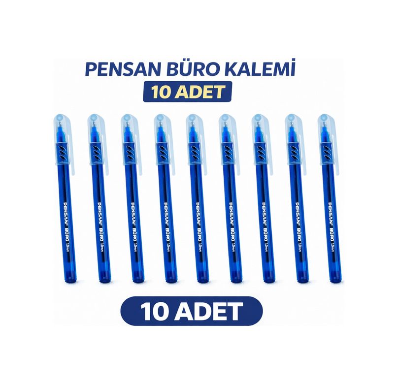 Bezos 3MTUzNTYwNTg1Mw-BLNC Pensan Büro Tükenmez Kalem 1.0 Mm Mavi 10 Adet Koyu Mavi