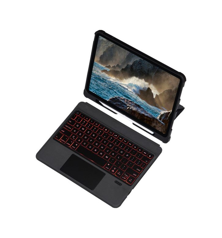 Bezos 8683140419165-BLNC T5209D İpad Pro 12.9 2021 Kılıf İnter Ledli Klavyeli Tablet Kılıfı - Siyah Diğer Diğer