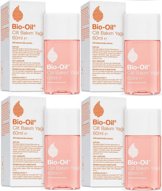 Bio-Oil Çatlak Oluşumunu Önleyici Cilt Bakım Yağı 60ML (Yeni Formül) (4 Lü Set)