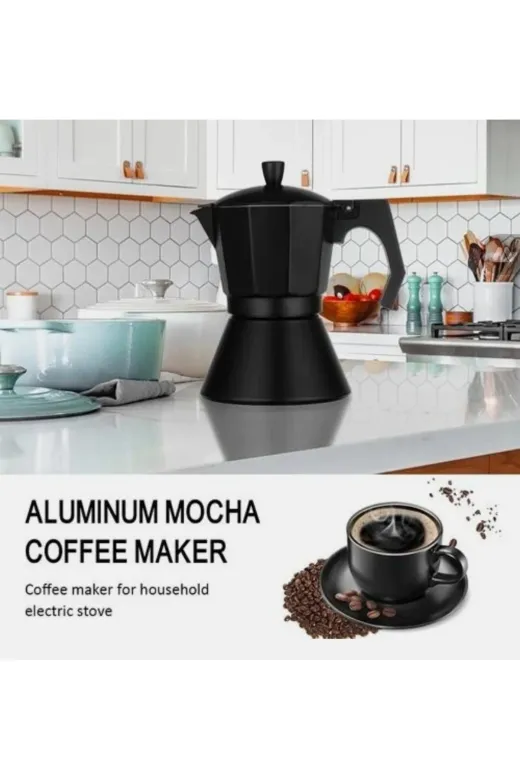 blackcoffee 122151145 Ocak Üstü Espresso Ve Kahve Makinesi - Moka Pot - 9 Kişilik 450 Ml