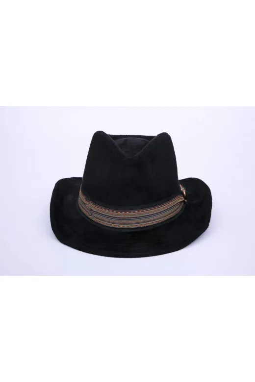 blackpure AB01007.003 İsme Özel Süet Kovboy Fötr Şapka - Ab01007 - Siyah