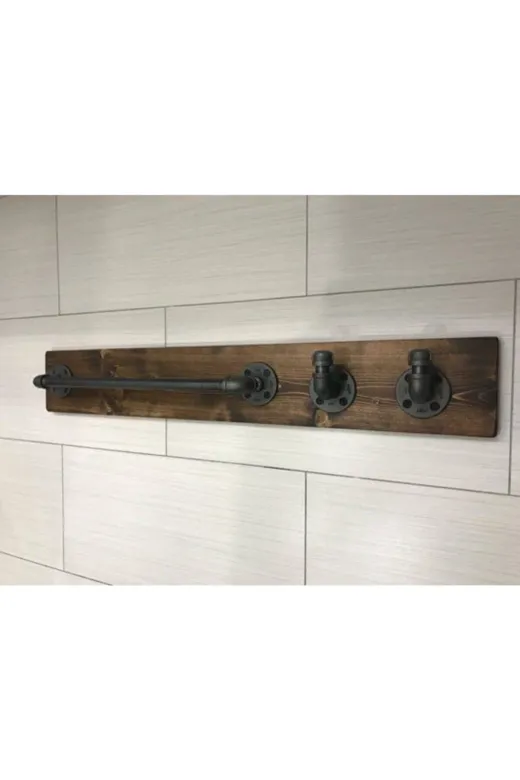 Blbndesign Raf No:236 Dekoratif Duvara Borudan Raf Ve Askılık