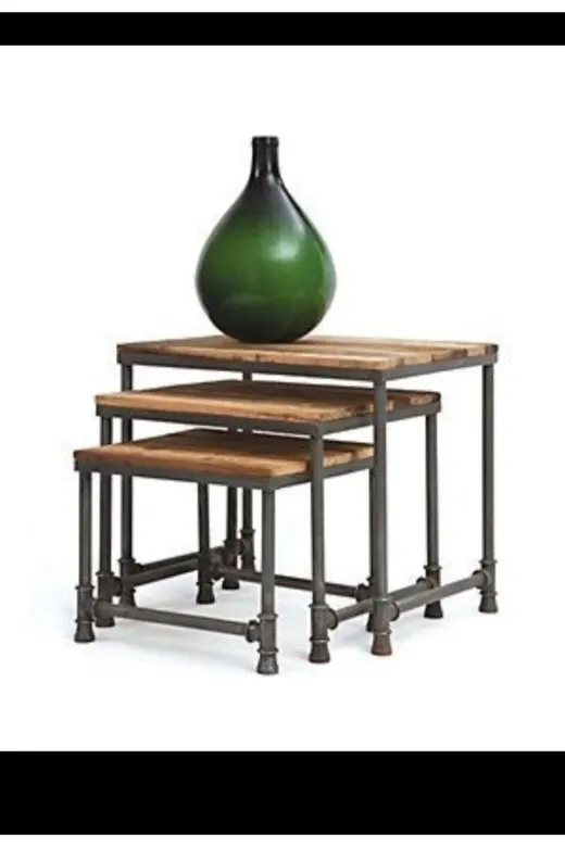 Blbndesign RafNo359 Dekoratif Borudan Sehpa 3'lü Set