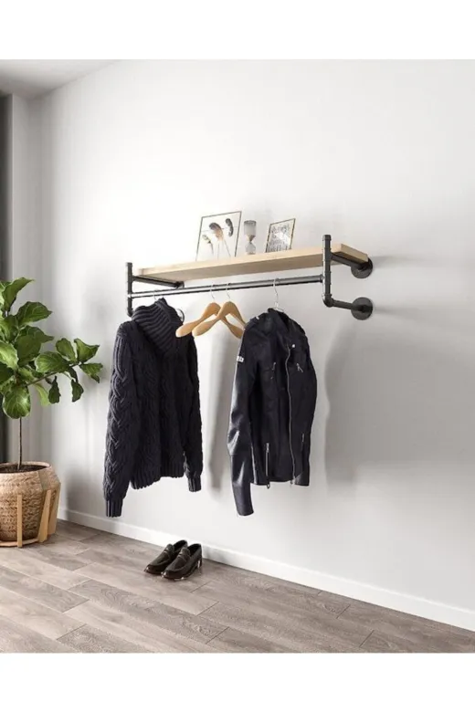 Blbndesign RafNo515 Dekoratif Borudan Raf Ve Askılık