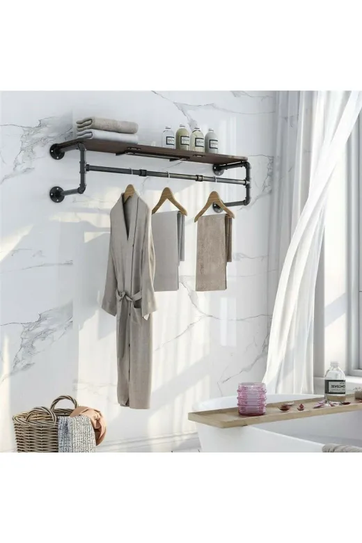 Blbndesign RafNo516 Dekoratif Borudan Raf Ve Askılık