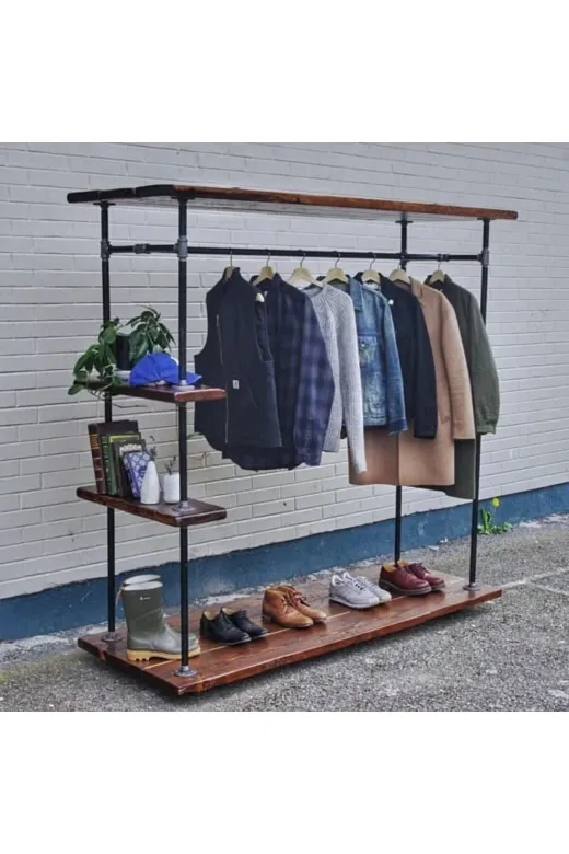 Blbndesign RafNo547 Dekoratif Borudan Raf Ve Askılık 100 Cm