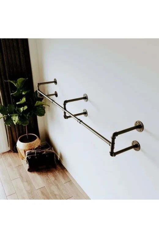 Blbndesign RafNo581 Dekoratif Borudan Duvara Askılık 250 Cm