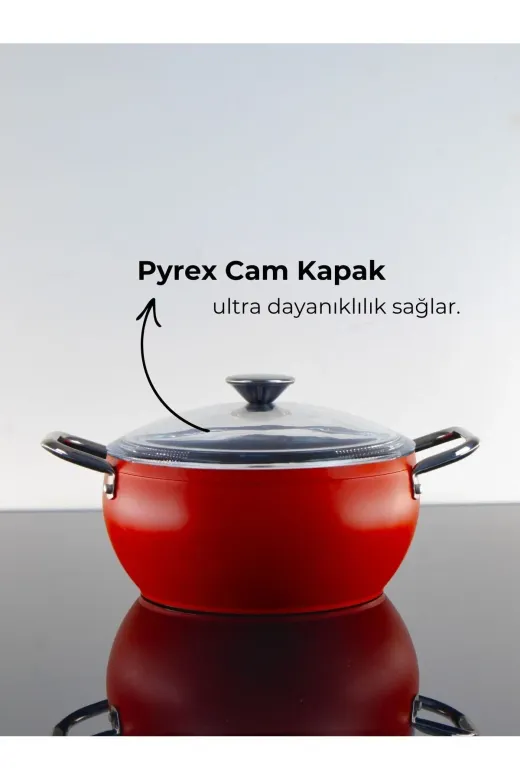 Bonera PRO2001 Pro-Plus 20 Cm Kırmızı Derin Tencere