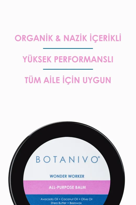 Botanivo BTNV25/19 Çok Amaçlı Wonder Balm | Nemlendirici, Besleyici, Yumuşatıcı | Organik İçerikli | 2X30 Ml