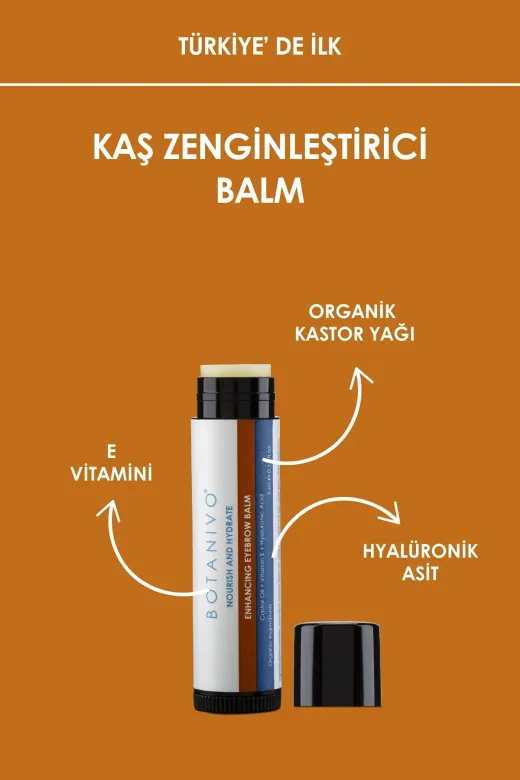Botanivo BTNV25/5 Kaş Zenginleştirici & Besleyici Balm | Güçlü, Canlı, Dolgun Kaşlar | Organik İçerikli | 5 Ml Stick