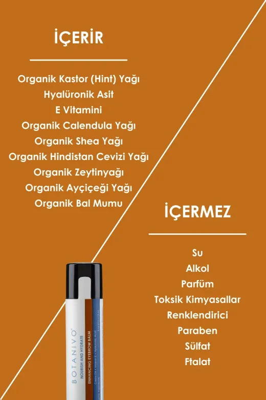 Botanivo BTNV25/5 Kaş Zenginleştirici & Besleyici Balm | Güçlü, Canlı, Dolgun Kaşlar | Organik İçerikli | 5 Ml Stick