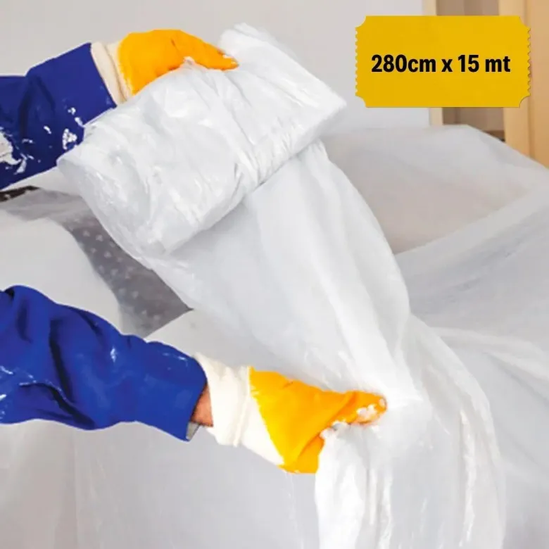 Boya Badana Eşya Koruma Hışır Örtüsü 280cm x 15 mt  Yapışkanlı Hışır Örtü (4745)