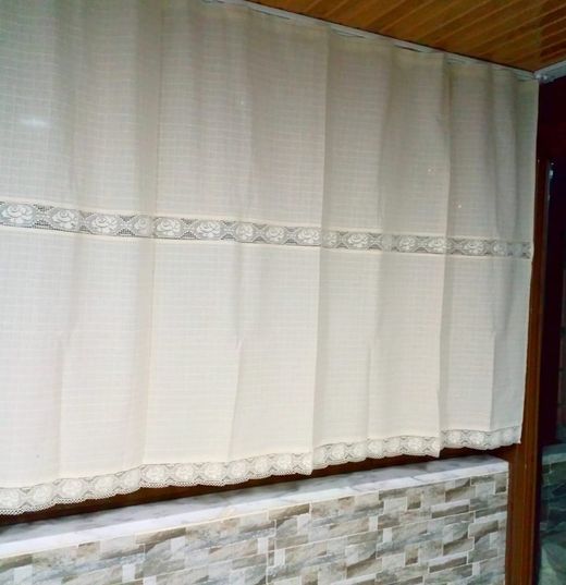 Buldan Perde Çift Dantelli Naturel 140x250