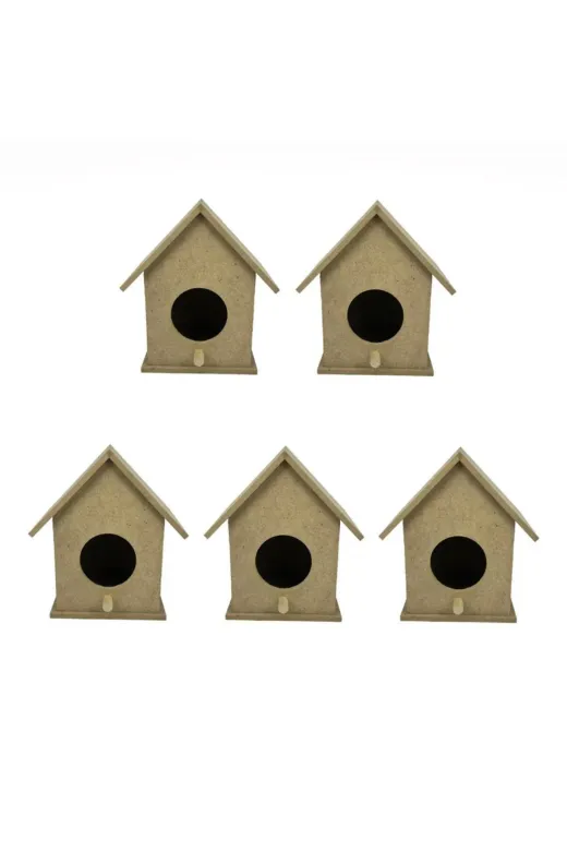 Cantayurdu Kus112 Küçük Boy Beşli Boyanabilir Ahşap Kuş Evi 13X10 Cm
