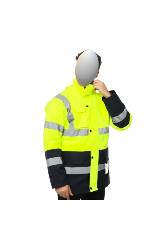 Cantayurdu VWJK05 Reflektörlü 300D Oxford Çift Renk Parka Yağmurluk Sarı