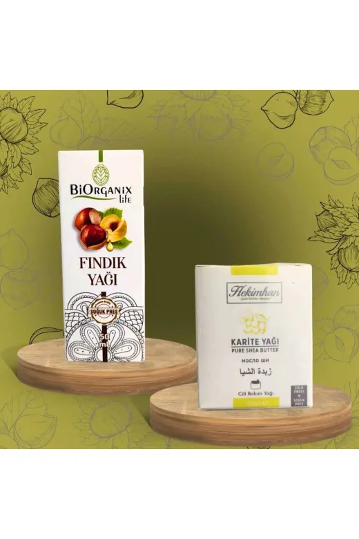 Çare Burada karfıncare Karite Yağı 100 Ml Ve Fındık Yağı Soğuk Sıkım 100 Ml