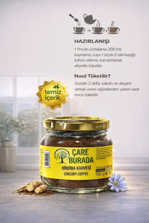 Çare Burada P5781S3714 Çareburada Hindiba Kahvesi 150 G - Yumuşak İçim & Dengeli Aroma