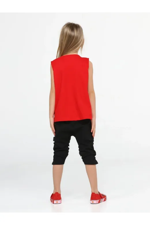 Casabony CS-24Y-060 Zebra Çizgili Baggy Kapri Takım