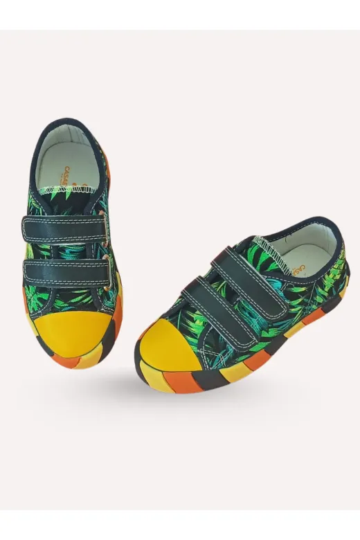 Casabony CS-25Y-017 Yaprak Desenli Kanvas Yazlık Erkek Çocuk Sneakers