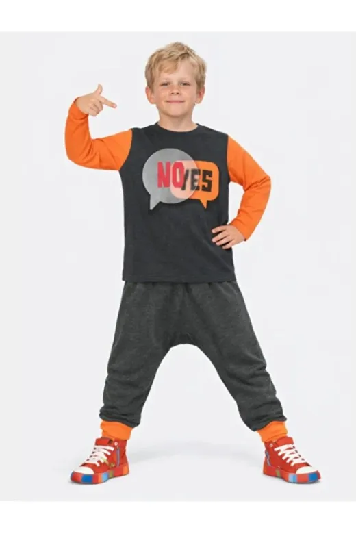 Casabony CS-26S-001 Erkek Çocuk Baggy Pantolon + T-Shirt Takım