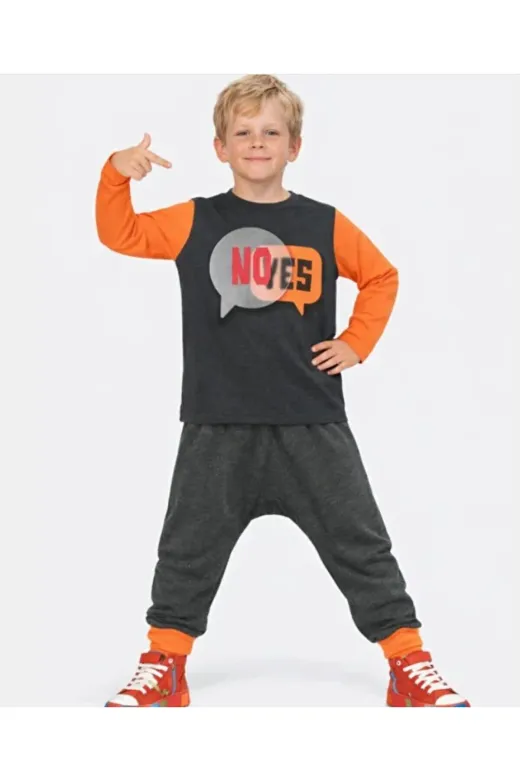 Casabony CS-26S-001 Erkek Çocuk Baggy Pantolon + T-Shirt Takım