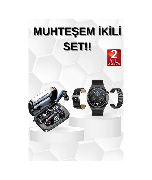 caSELka 114660064 Kulak İçi Kablosuz Bluetooth Kulaklık Ve Nfc Ve Gps Özellikli Akıllı Saat Alarm Ve Titreşim Aksesuar