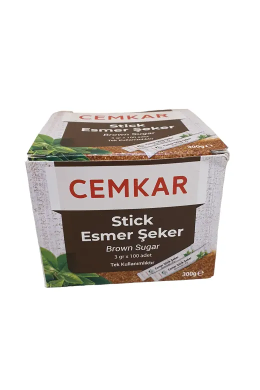 CEMKAR 78045641265 Esmer Stick Şeker 3Gr 100 Adet 36 Paket Koli