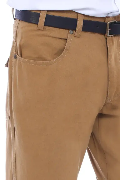 Cepli Kapaklı Süet Taba Erkek Pantolon - Wessi