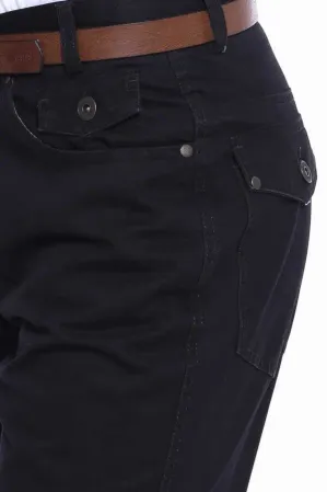 Cepli Süet Siyah Erkek Pantolon  - Wessi