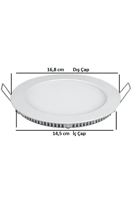 Cfr 12W Tasarruflu Led Yuvarlak Beyaz Işık Sıva Altı Slim Panel Tavan Aydınlatma Armatürü