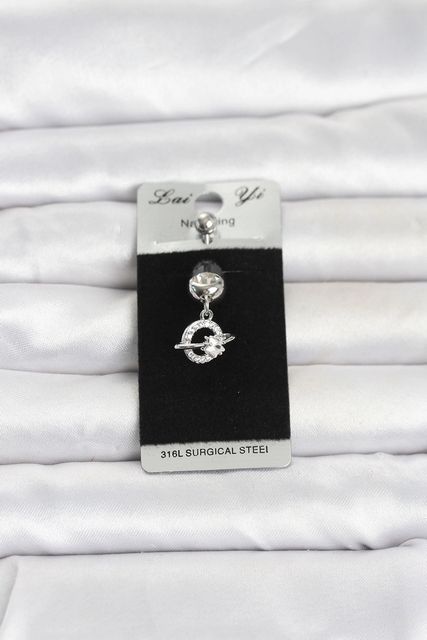 Clariss PR1377-BLNC 316L Cerrahi Çelik Sallantılı Yıldız Model Göbek Piercing Çok Renkli
