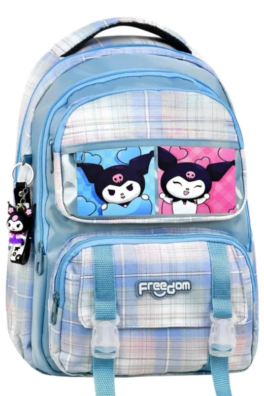 CNTLND-007 Sanrio Kromi Temalı Çok Bölmeli Ve Su Geçirmez Günlük Kullanım Lüx Sırt Çantası Ve Okul Çantası