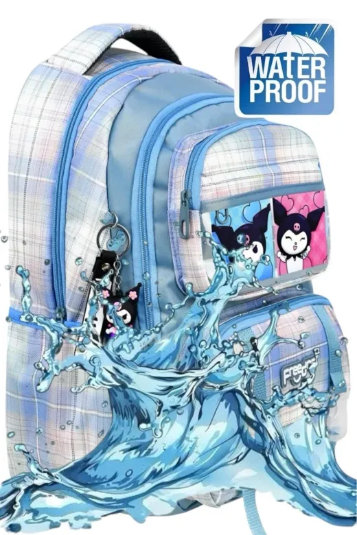 CNTLND-007 Sanrio Kromi Temalı Çok Bölmeli Ve Su Geçirmez Günlük Kullanım Lüx Sırt Çantası Ve Okul Çantası