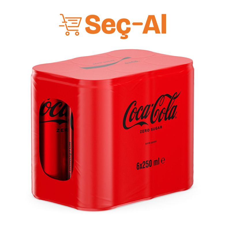 cocacola4577 Coca-Cola Zero Sugar Kutu 6 X 250 Ml