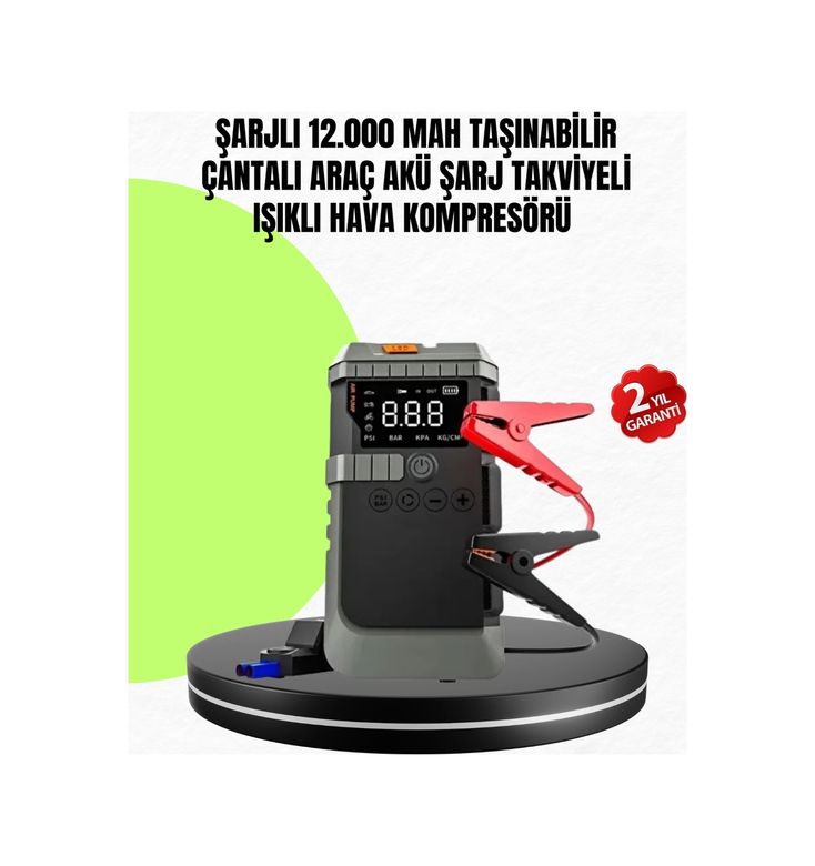 COjans TRİTHLTUCZZZCYD41KOMPRESÖR-2-BLNCCC 4 Ü 1 Arada Powerbank Özellikli Araç Akü Şarj Takviye Cihazı