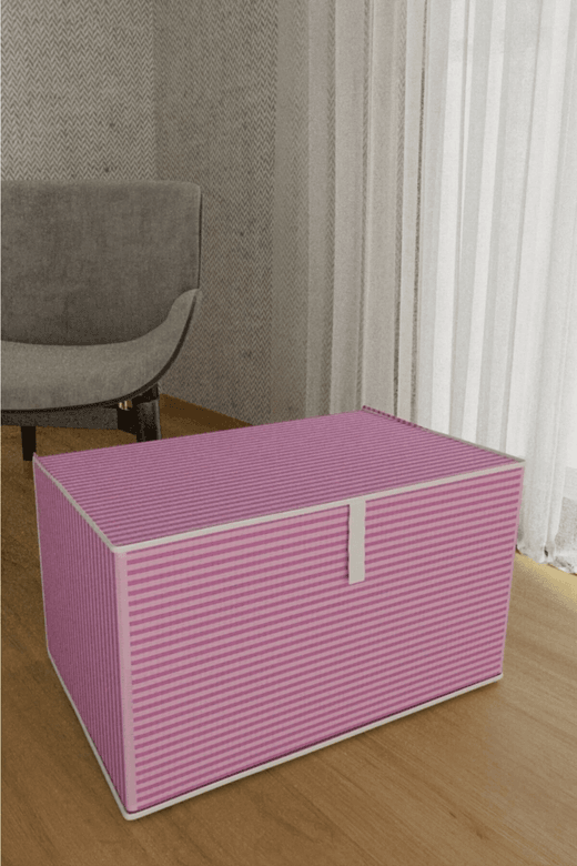 Çok Amaçlı Düzenleyici Kutu Organizer Cırt Cırtlı Hurç Mega Boy 30cm X 40cm X 60cm (3 Adet) 6272 ( Lisinya )