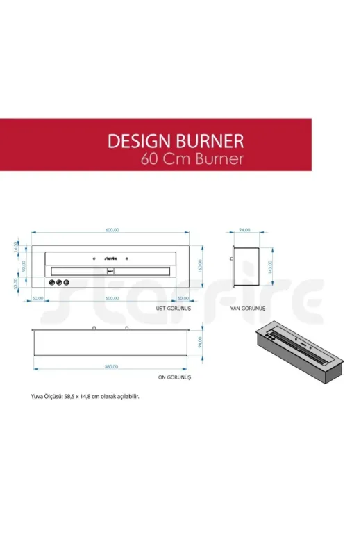 CopArt CBS38012 60 Cm Design Burner