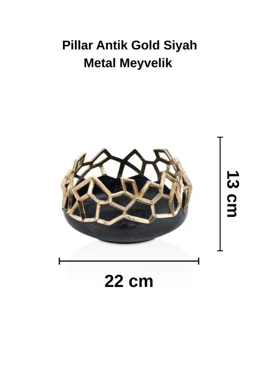 Cornella CR-1681 Pillar Antik Gold Siyah Metal Meyvelik