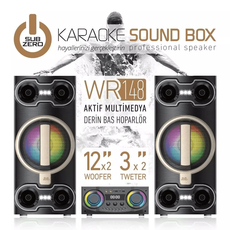 CpeW254zPd Subzero Wr148 Profosyonel Işıklı Derin Bass Multimate Spekaer