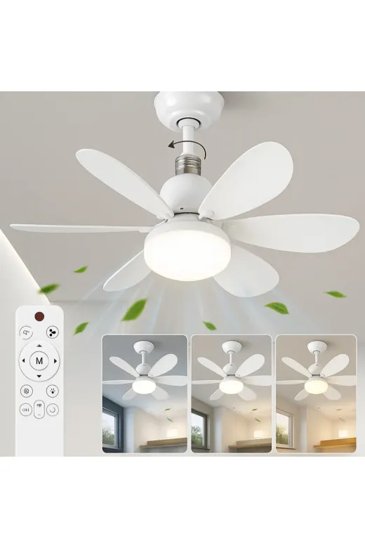 CT-1155 Karayel Fanlı LED Ampul 82W E27 Vantilatörlü Aydınlatma 3 Renk Dimmerli Beyaz Işık