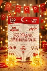 Da 128859129 122 Parça 23 Nisan Dekoratif Süsü Flama Okul Süsü, Atatürklü Balon, Türk Bayrağı Pano Süsleri 2026