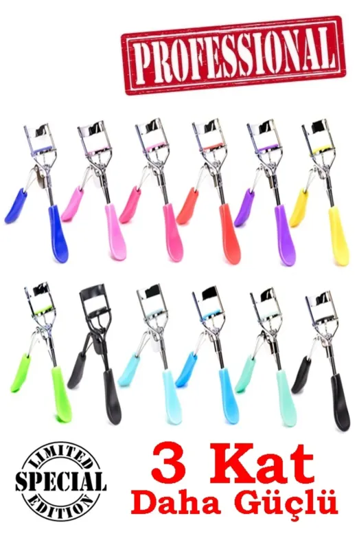 Dahaus ad102579 Lüks Neon Kristal Kirpik Kıvırıcı 3 Kat Daha Güçlü Full Lash Curler Kirpik Kıvırma Makası Xlkk51
