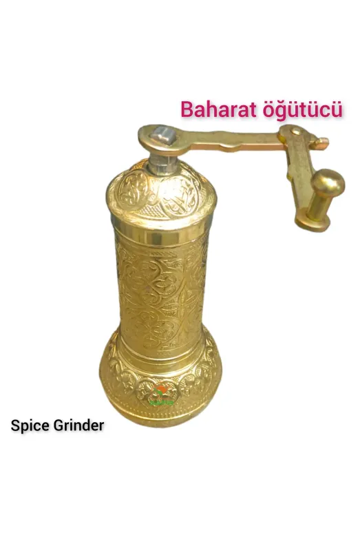 DEĞİRMENÖĞÜTÜCÜSARI01 Kahve Değirmeni Baharat Öğütücü Kahve Öğütücü Baharat Değirmeni Sari Döküm Maalzeme Safir Bakirçilik