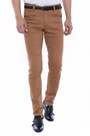 Desenli Slim Fit Pamuk Taba Erkek Pantolon - Wessi