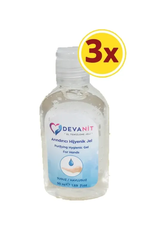 Devanit B3S1MJ3L Dezenfektan Su Içermez Arındırıcı Hijyenik Temizleme Jeli 50 Ml 3 Adet