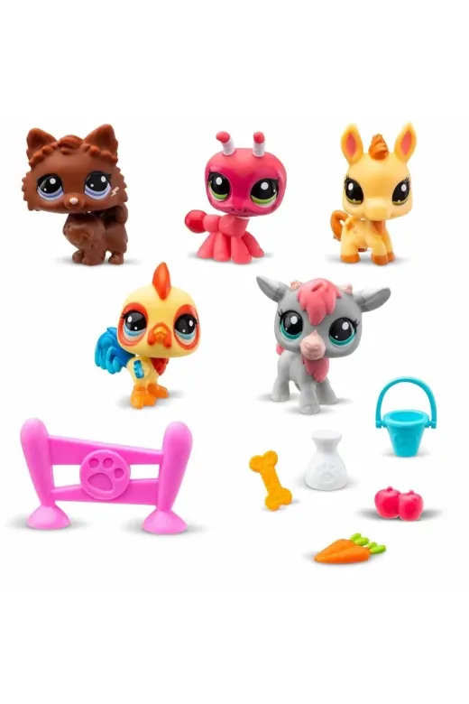 DGY STORE 173902 1005103 Littlest Pet Shop Minişler 5'li Figür Seti S1 Çiftlik Temalı -Sunman
