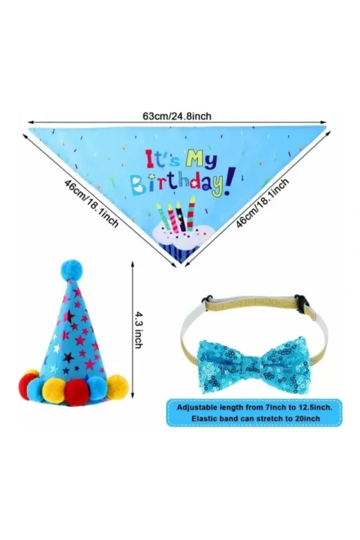 DGY STORE EmrK75T95415 Köpekler İçin Doğum Günü Partisi Seti