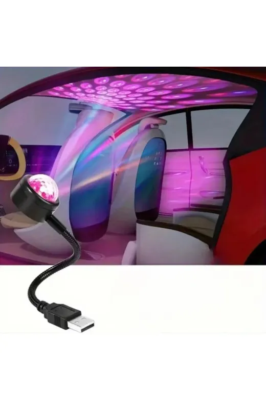 DGY STORE TYC3A1236B672E160B2C1CD00 Sese Duyarlı Usb Araç İçi Ambiyans Işığı